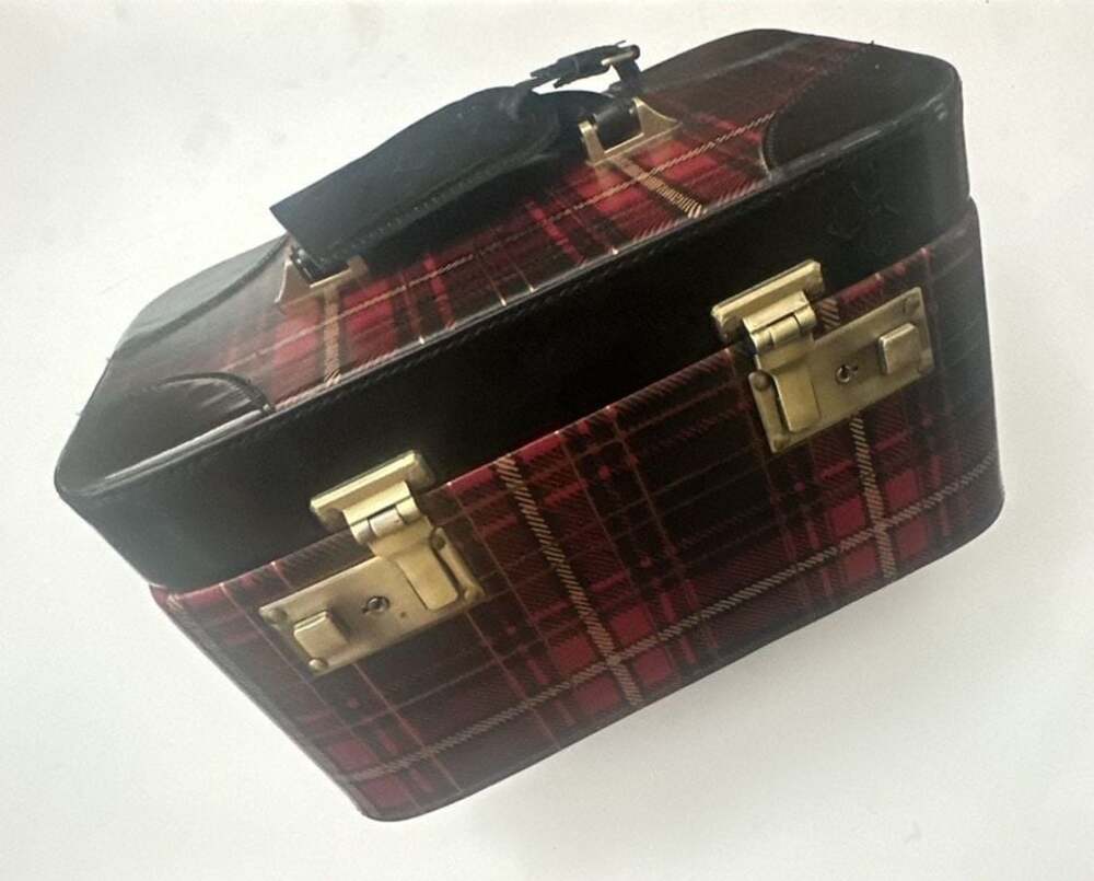 Patricia Nash Tauria Tartan Plaid Train Case Vanity Bag